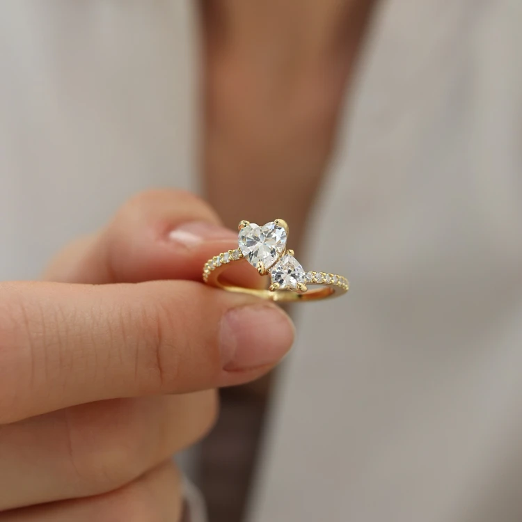 Pierścionek MI AMOR promise ring srebro 925 (złoty)