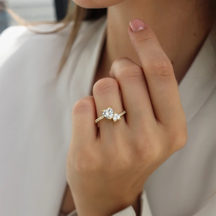 Pierścionek MI AMOR promise ring srebro 925 (złoty)