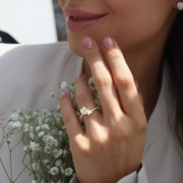 Pierścionek MI AMOR promise ring srebro 925 (złoty)