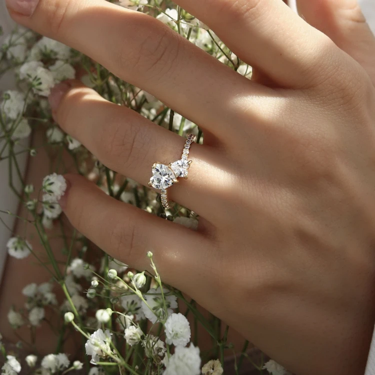 Pierścionek MI AMOR promise ring srebro 925 (złoty)