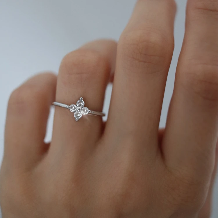 Pierścionek FLORA promise ring srebro 925