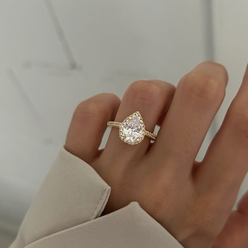 Pierścionek VALENTINA w stylu old money srebro 925 pozłacany 14k