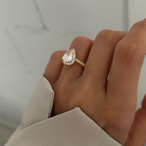 Pierścionek VALENTINA w stylu old money srebro 925 pozłacany 14k