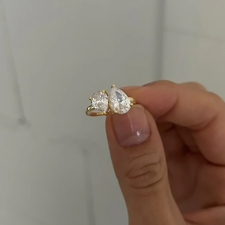 Pierścionek AURORA w stylu old money srebro 925 pozłacany 14k