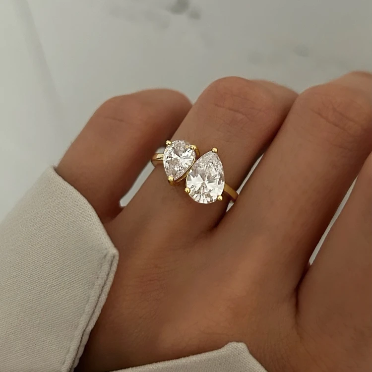 Pierścionek AURORA w stylu old money srebro 925 pozłacany 14k