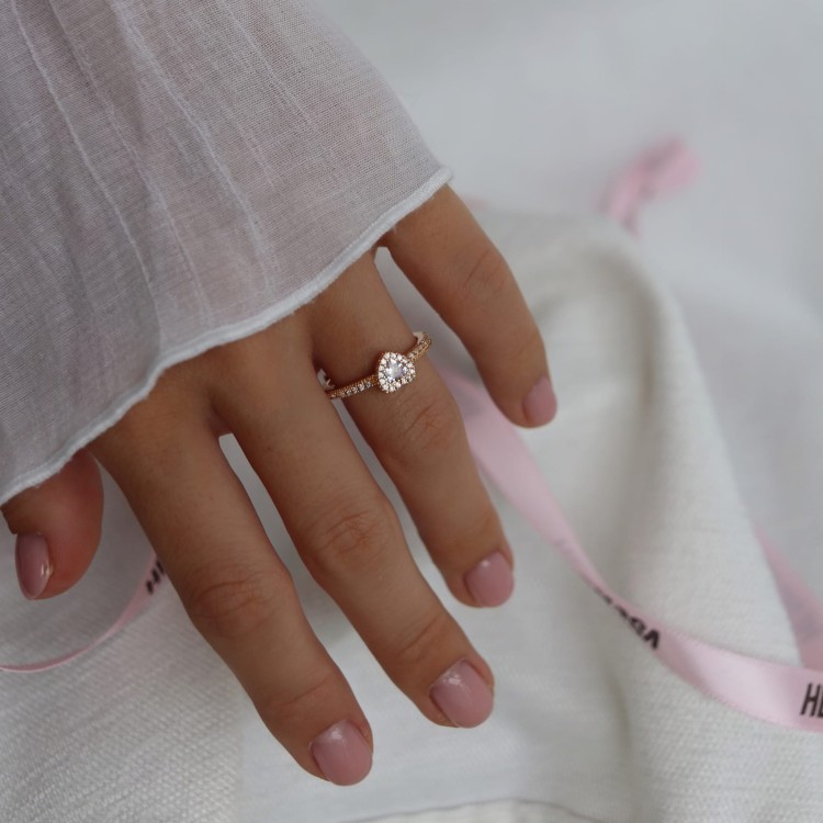 promise ring złoty z sercem