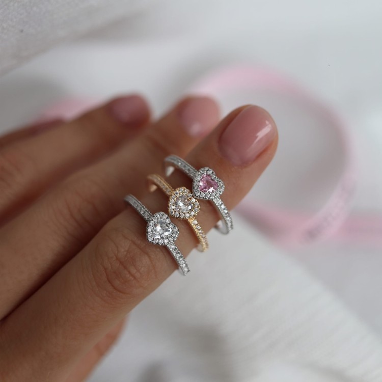 promise ring złoty z sercem